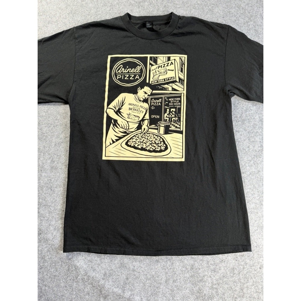 Arinell Pizza Berkeley CA SF Bay Iconic Landmark Mens Medium Cotton Tee EUC